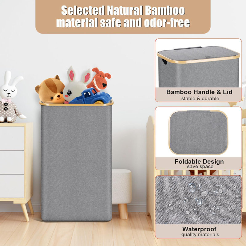 Ebern Designs Canvas Laundry Hamper with Handles | Wayfair